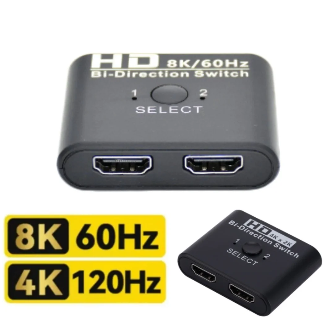 8K 60Hz Bi-Directional HDMI-Compatible Switch Splitter Adapter