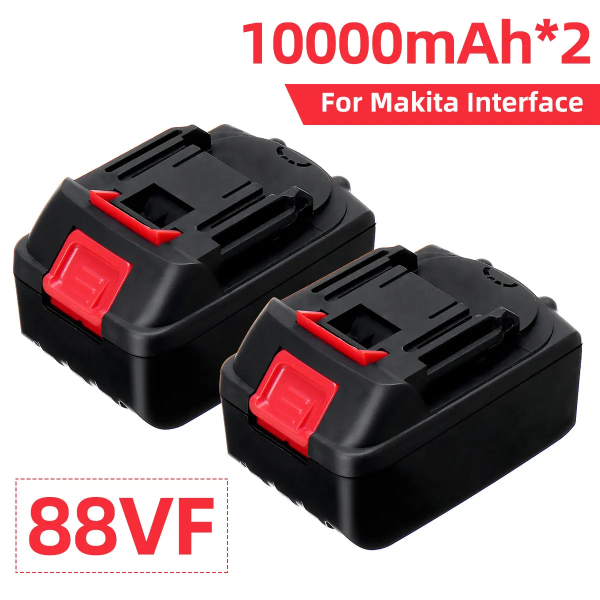 

Аккумулятор 88VF 10000 мА ч, 2 шт., литиевый, для электроинструмента Makita, гаечного ключа, дрели, угловой шлифовальной машины