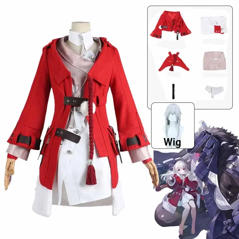 

New Game Honkai Star Rail Clara Cosplay Costume Full Set with Accessories Cosplay Clara Costume Outfit Uniform Wig