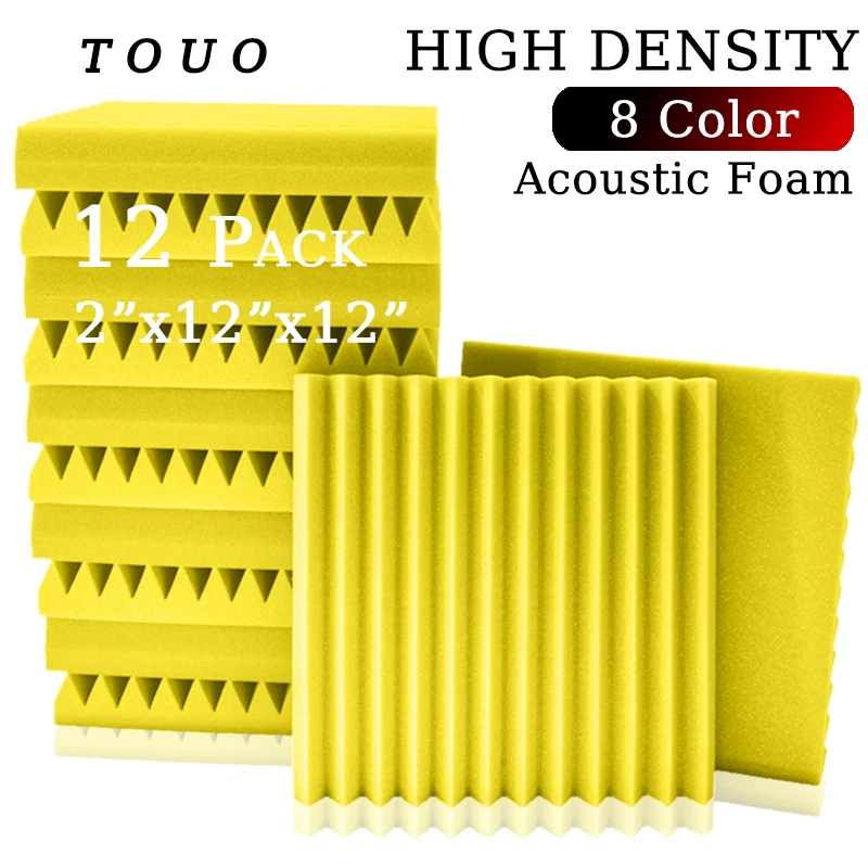 

TOUO Acoustic Foam 12 Pcs Studio Sound Absorbing Material Soundproof Foam Ktv Room Bedroom Acoustic Insulation Sponge Panels