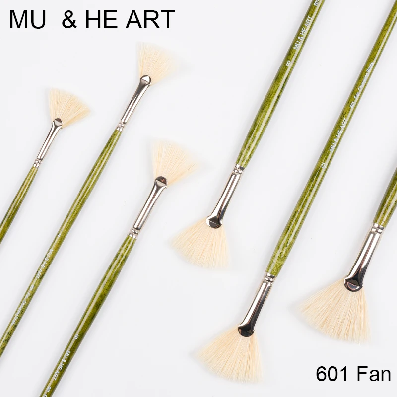 

Chungqing White Bristle Hair Watercolor & Oil & Acrylic Painting Brush Artist tools Long Wooden Handle 601FAN MU HE ART