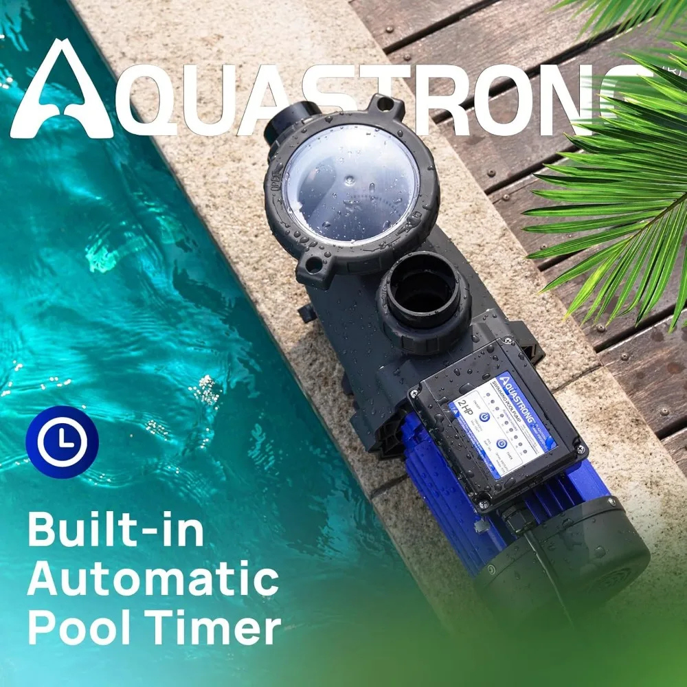 In/Above Ground Pool Pump, High Flow (with Timer, 2HP, 8917 GPH, 220V) 3