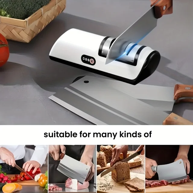 Kitchen Electric Knife Sharpener Multifunctional Automatic Professional 4 Gears Electric Knife Sharpener Kitchen Accessories 2