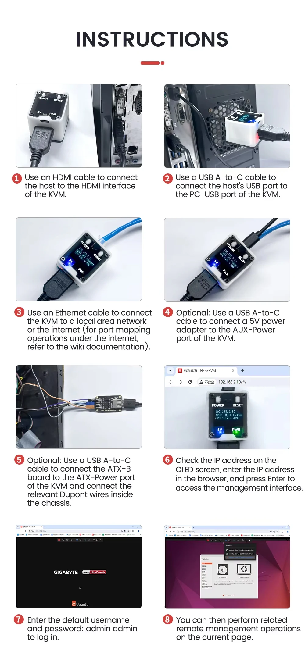 Sipeed NanoKVM Pi-KVM Mini HDMI Remote Control Operation And Maintenance Server