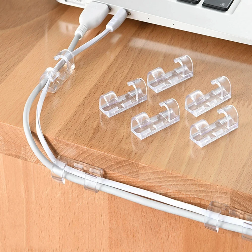 Description Picture 3 of item20/40Pcs Finisher Wire Clamp Wire Organizer Cable Clip Buckle Clips Ties Fixer Fastener Holder Data Telephone Line Usb Winder