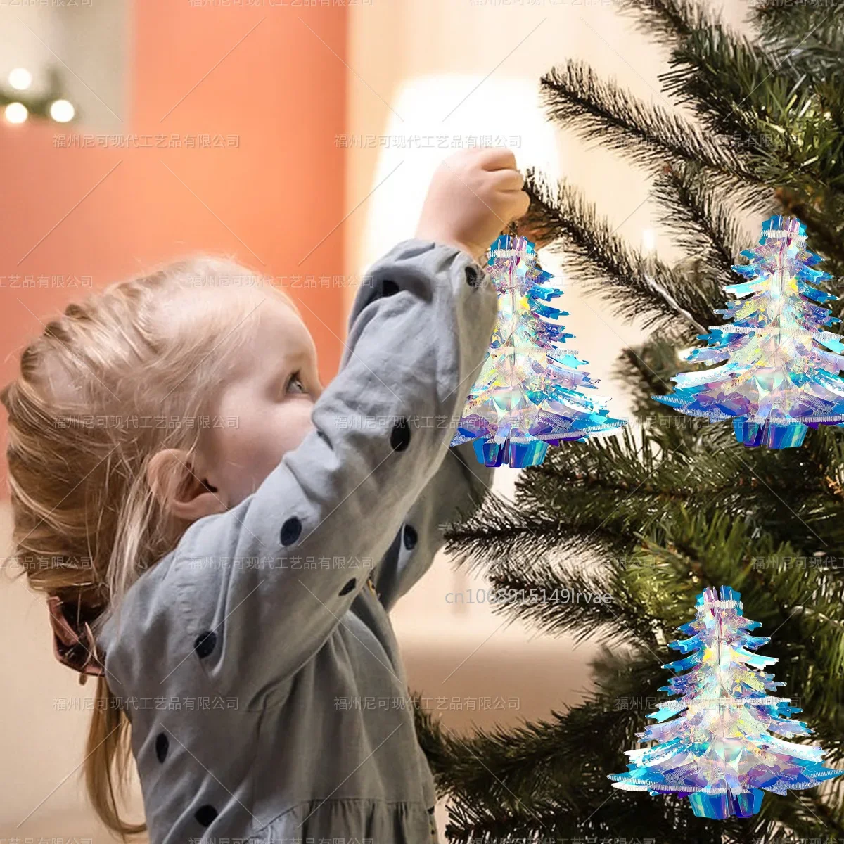 Glitter Christmas Tree Ornaments Xmas Tree Hanging Pendant 2025 Christmas Decorations for Home Navidad New Year Party Supplies