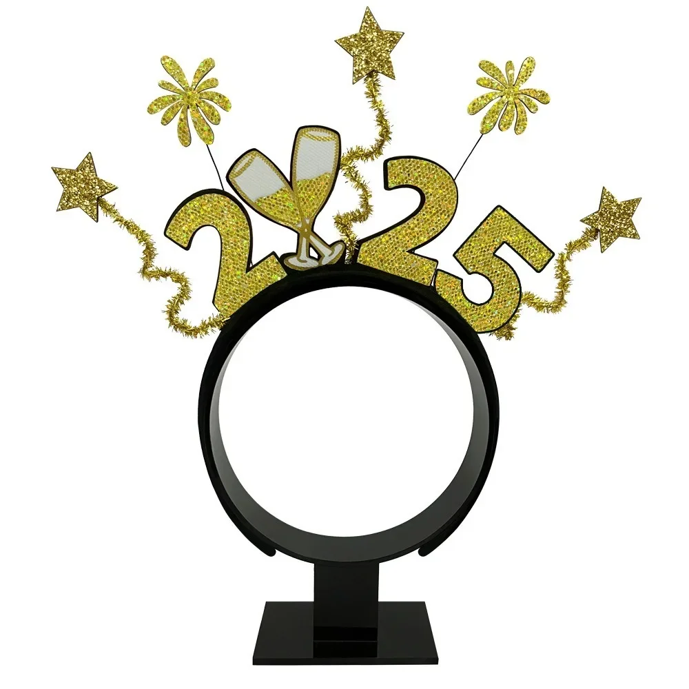 Fireworks Headbands Happy New Year Hair Buckles New Year Party Letter Headwear Dress Up Headbands