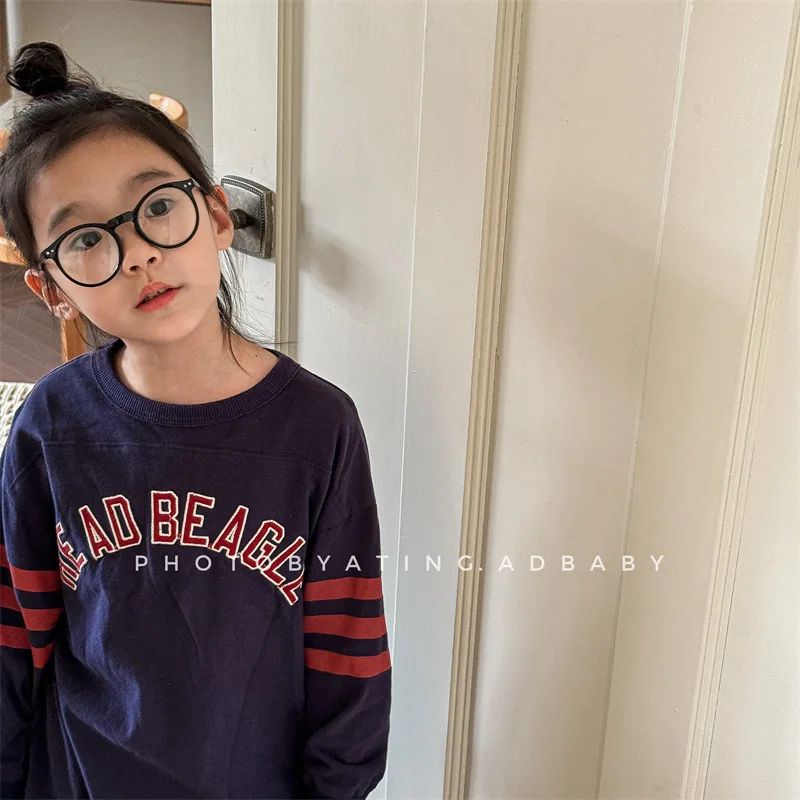 2025 Autumn New Children Long Sleeve T Shirts Boys Girls Letter Embroidery Cotton Tops Kids Casual Sweatshirt Bottoming Shirt 5 2025 Autumn New Children Long Sleeve T Shirts Boys Girls Letter Embroidery Cotton Tops Kids Casual Sweatshirt Bottoming Shirt - Image 5