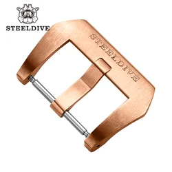 Premium Soft Rubber Watch Strap with Bronze Buckle - STEELDIVE Dive Watches - 20mm (Bronze)