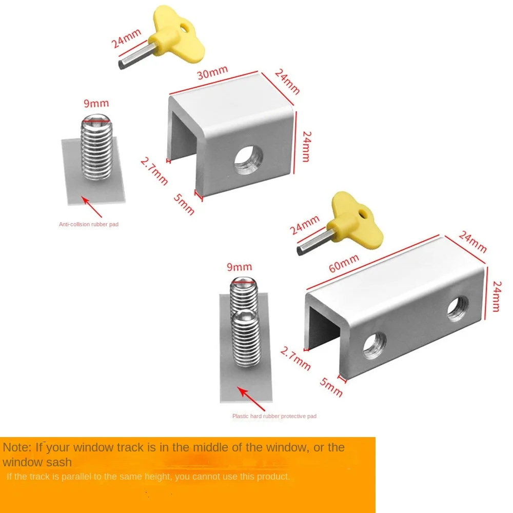 Aluminum Window Locks Baby Safety Adjustable Anti Theft Device