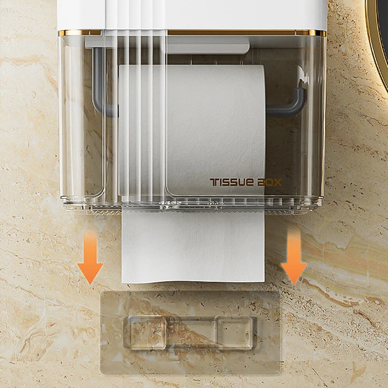 Punch-free Toilet Paper Holder Box Waterproof Storage Toilet Paper Storage Rack Towel organizer Bathroom Tissue Box