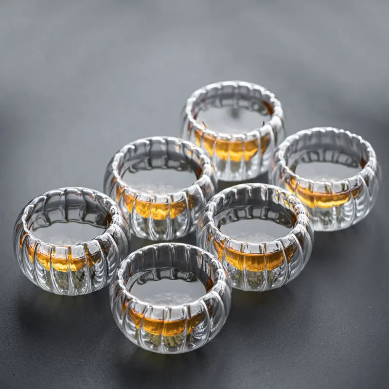 Simple Fashion High Temperature Resistant Glass Tea Set Scented Tea Pumpkin Pot Pattern Cloth Pot Set glass tea set