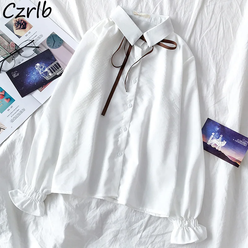 Рубашка женская с длинным рукавом элегантная нежная универсальная блузка для