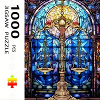 1000pcs Stained Glass Balance Scale Puzzle - Large Paper Jigsaw Game for Adults, Family Interaction & DIY Home Decor, Challeng