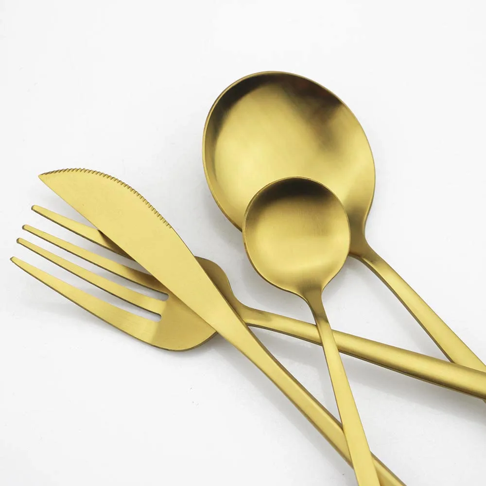 30-Piece Matte Stainless Steel Tableware Knife Fork and Spoon cutlery set