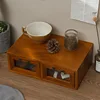 Chinese solid wood drawer type retro debris storage rack desktop storage box Cosmetics office desk storage rack 4