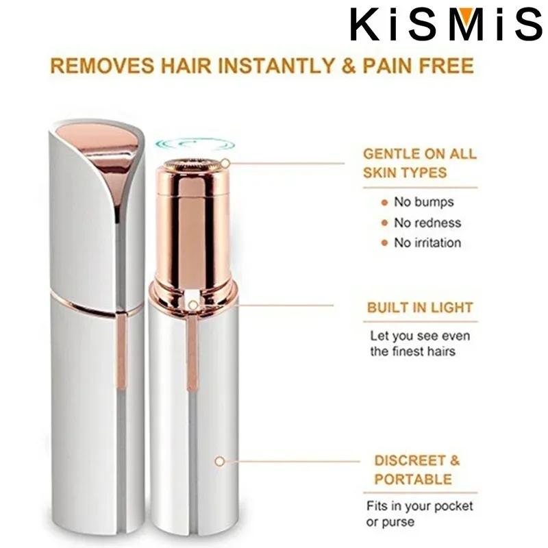 Lipstick-Style Electric Eyebrow Trimmer, Portable Mini Razor Shaver for Women, Eyebrow & Face Epilator, Compact & Easy to Carry