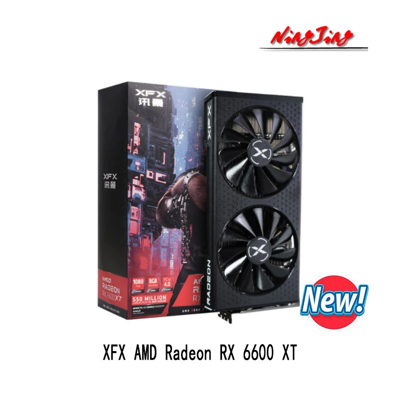 XFX AMD Radeon RX 6600 XT  8GB  GDDR6 128-bit  7nm  6600XT NEW GPU support AMD Intel Desktop Motherboard good video card for gaming pc