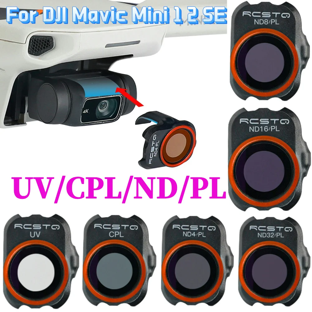1/4/6Pcs DJI Mini 2 Camera Lens Filter For DJI Mavic MINI 1/2/SE Drone Filter Set UV/CPL/4ND PL /8 ND PL/16ND PL/32 ND PL Parts
