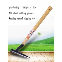 Small triangular hoe garden tool archaeological excavation with shovel tool weeding planting flowers and vegetables 2