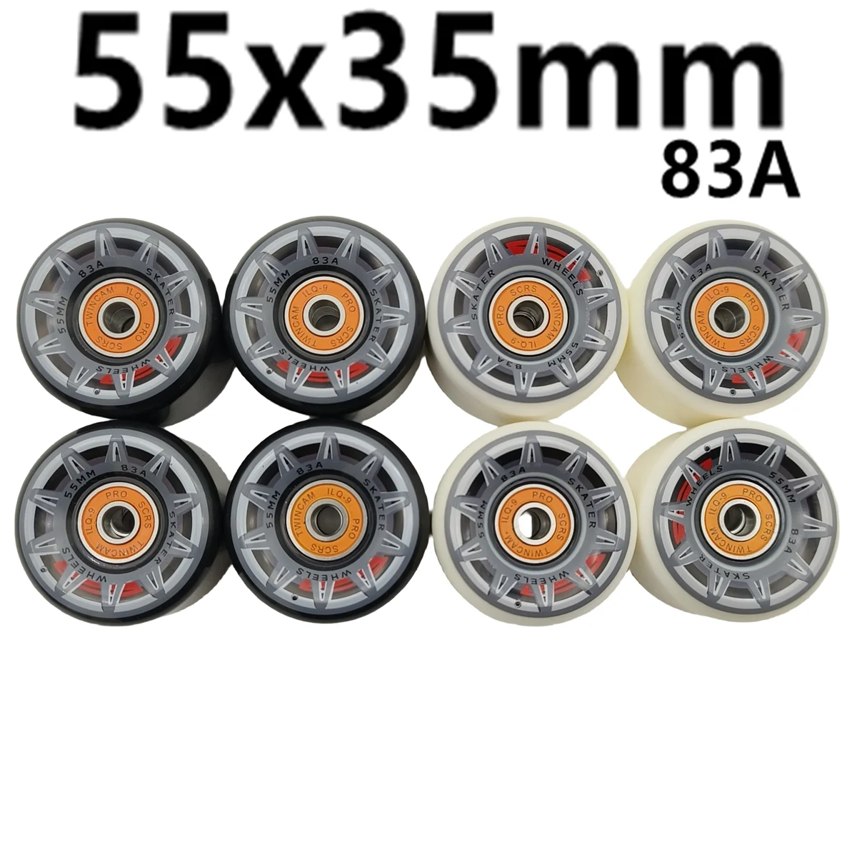Skate board wheel 55x35mm 55mm 83a with bearings