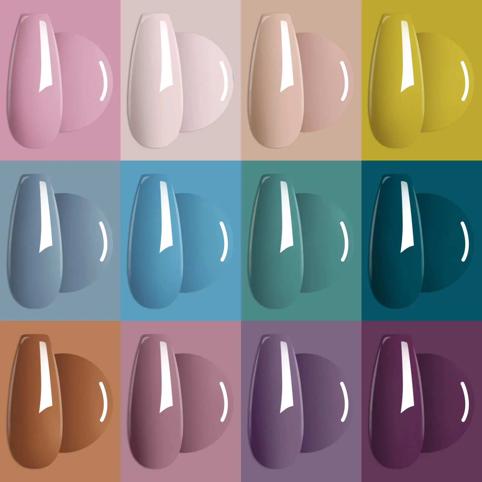 12PCS/SET 6ml Color Nail Gel Polish Set Kits Base Top Coat Varnish Soak Off UV LED Art Gel Semi Permanent All For Manicure 3