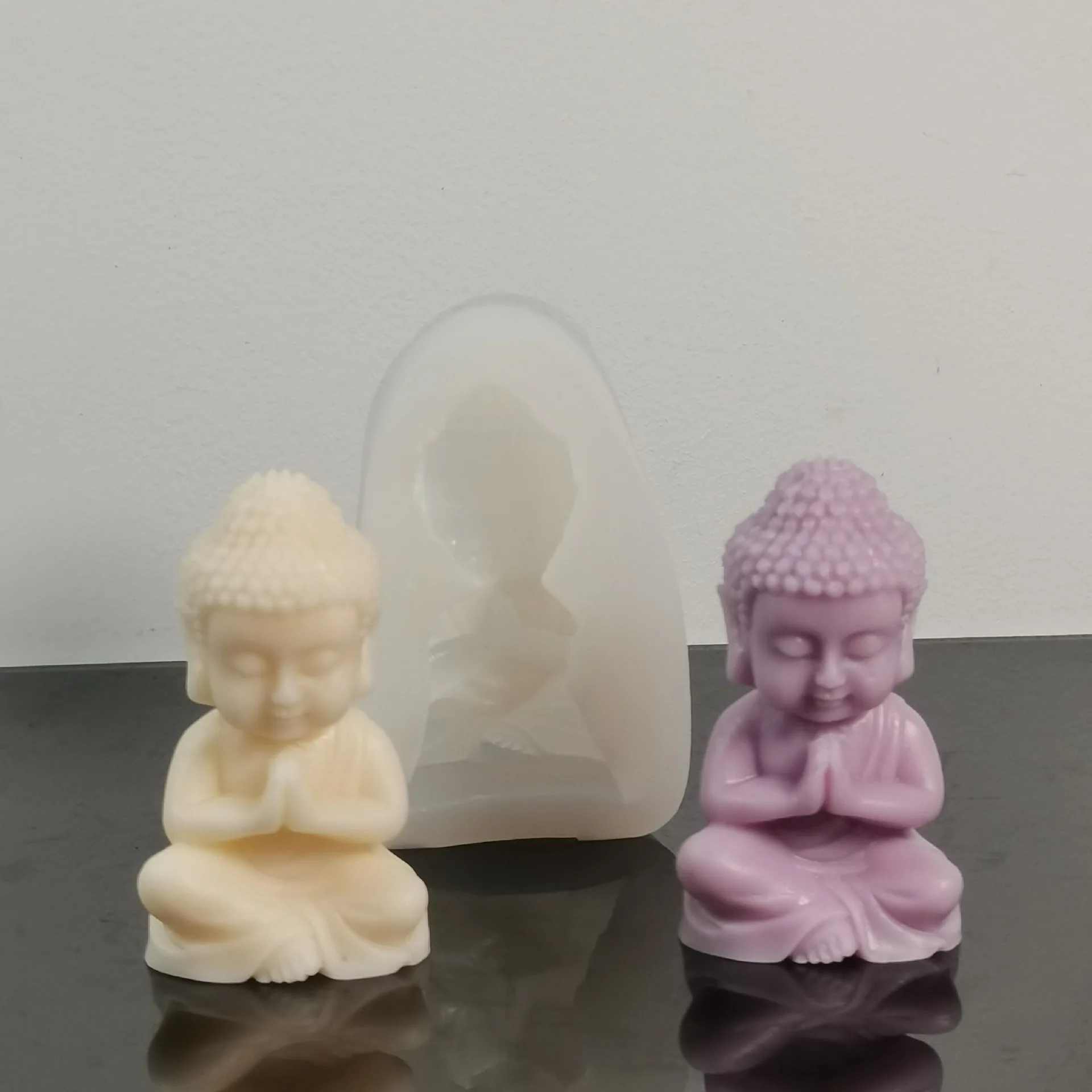 3d Maitreya Silicone Candle Mold Diy Church Buddha Making Plaster Epoxy Resin Aroma Soap Chocolate Baking Molds Home Decoration