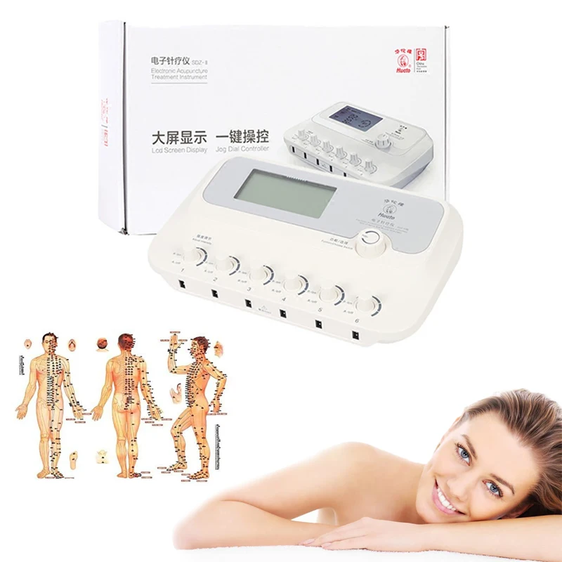 

Electro Acupuncture Stimulator Machine Electrical Nerve Muscle Stimulator 6 Channels Output Patch EMS Massager Care