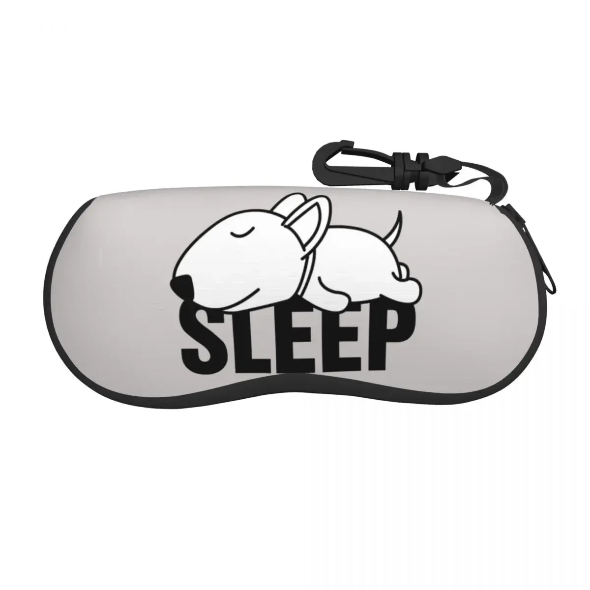Sleeping Bull Terrier Dog Sunglasses Soft Case Neoprene Zipper Cartoon Animal Shell Eyeglass Case Protective Box For Glasses
