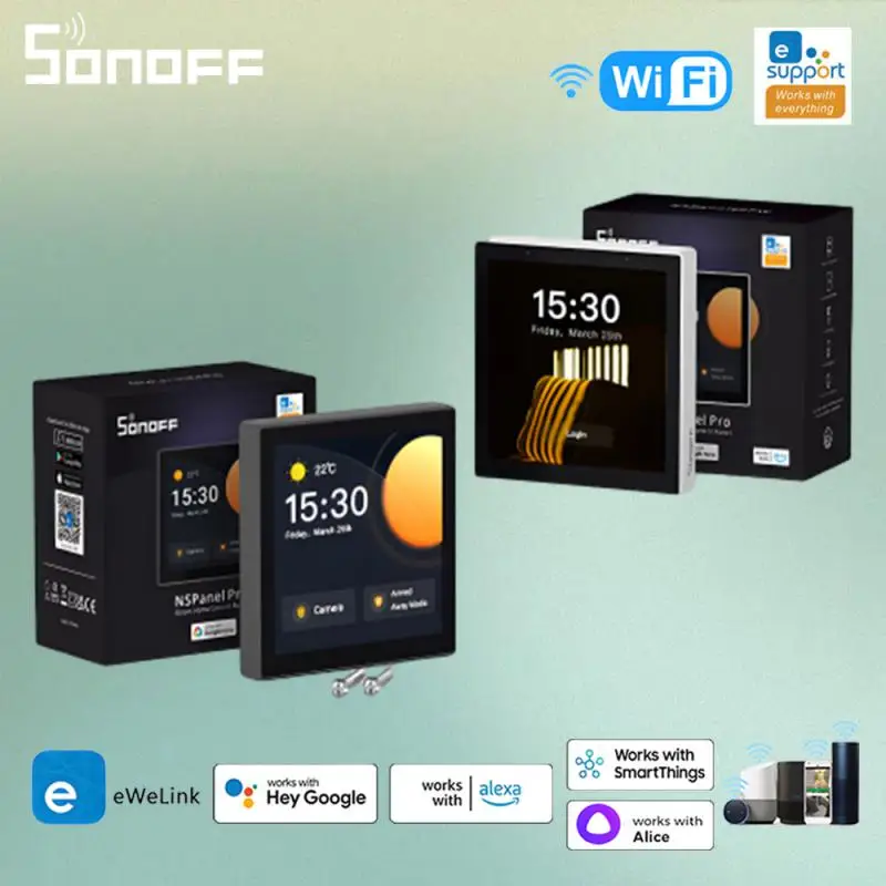 Sonoff Nspanel Pro Smart Home Control Panel Eu/Us Smart Scene Wall Switch Smart Home Termostato Display Switch Wok Con Alexa