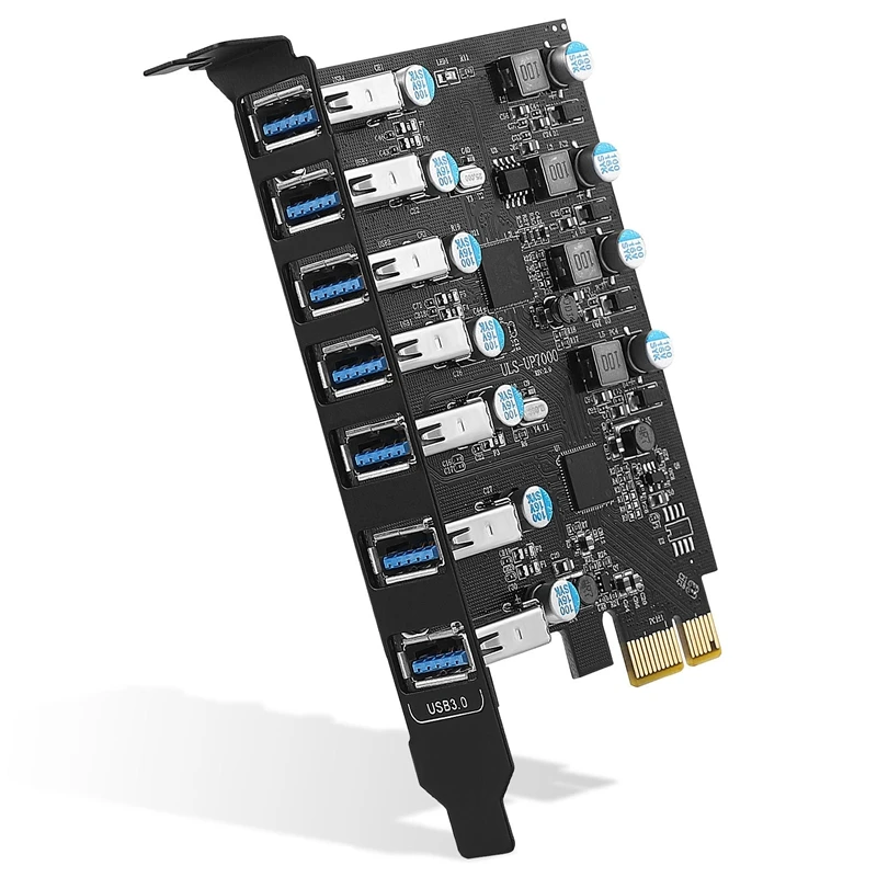 

Pcie к USB 3,0 7-портовая PCI Экспресс Плата расширения PCI-E USB3.0 Настольный ПК внутренний концентратор для Windows 10/8/7 и MAC OS