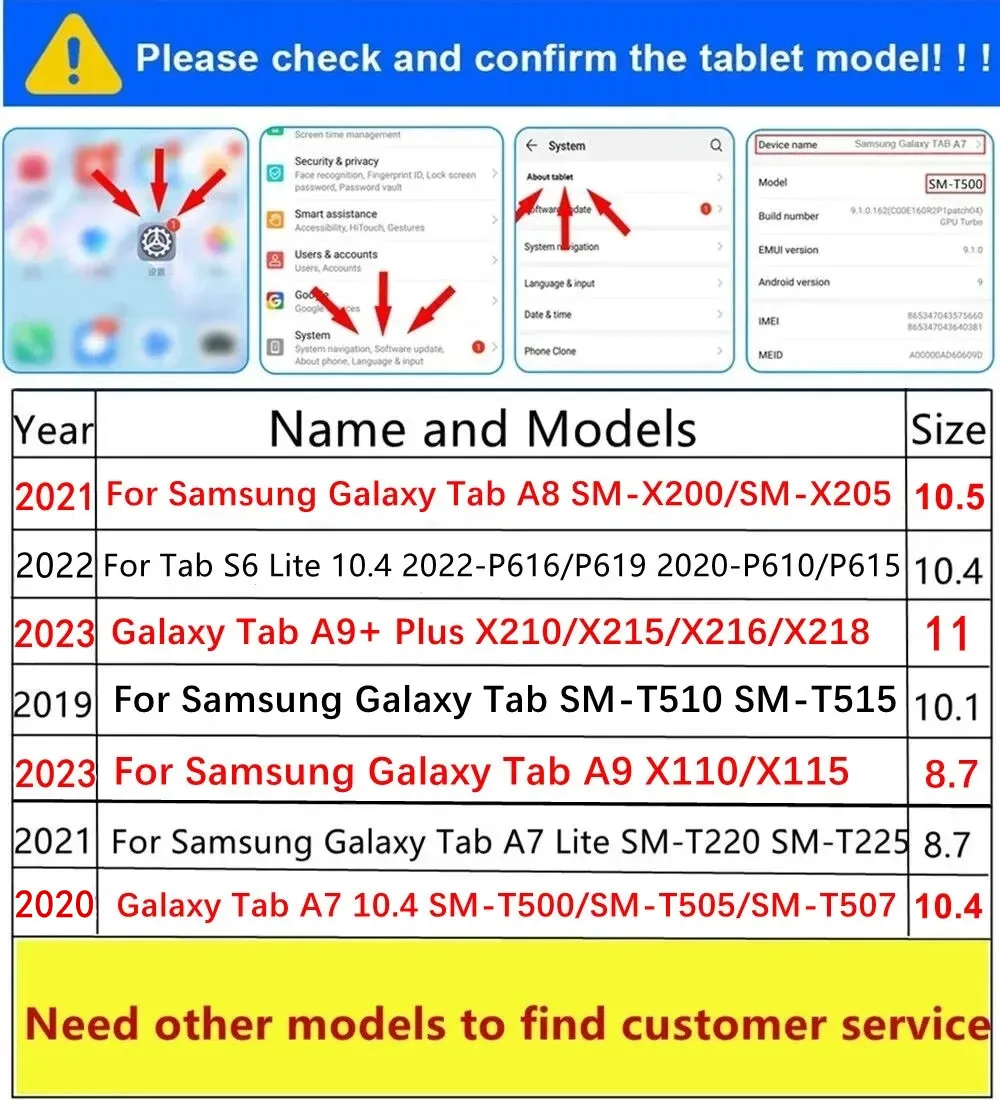 Voor Samsung Galaxy Tab A7 10.4 SM-T500 A7 T220 S6 Lite 2022 Tablet Cover Funda Voor Tab A8 10.5 2021 X200 10.1 T510 A9 Plus Hoesje