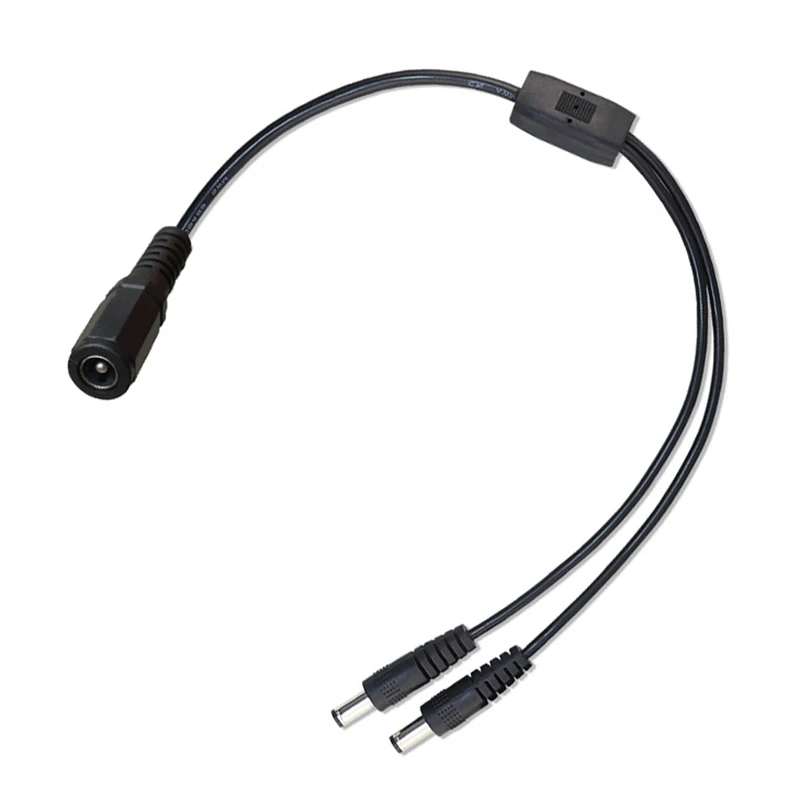 DC 5.5 x 2.1 mm 1 Female to 2 Male Y Splitter Power Charging Cable Cord 30CM