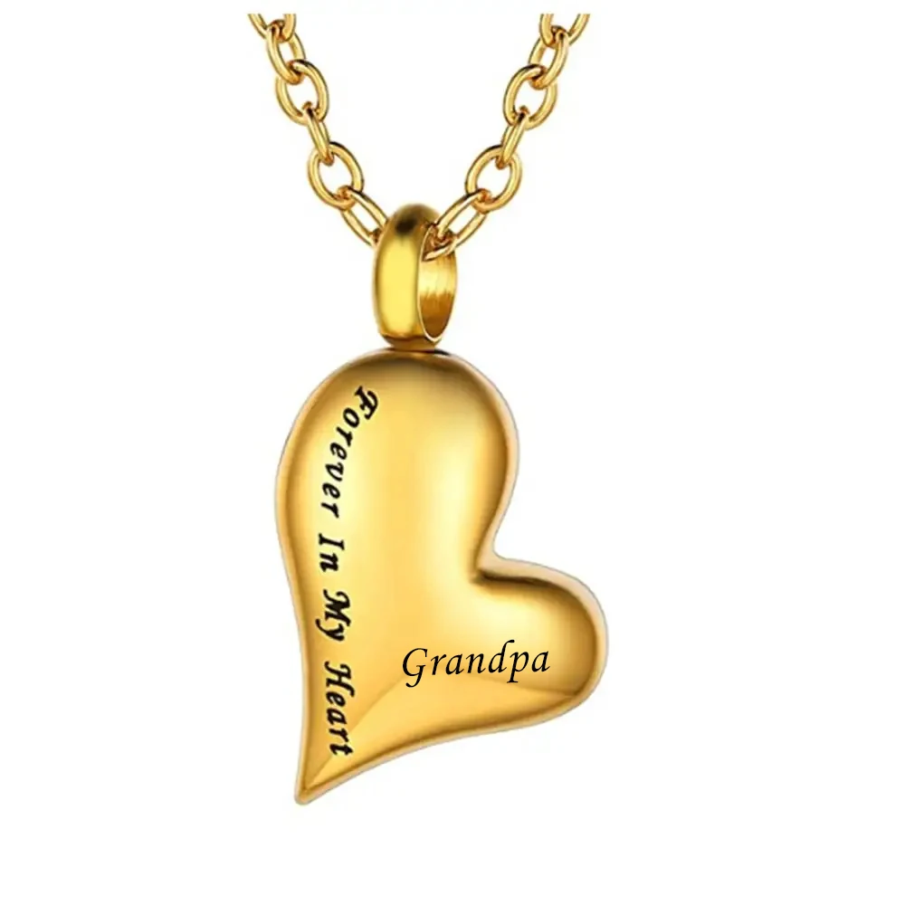 ZEZILE Cuore Forma Cenere Urna Collana Acciaio Inossidabile Ceneri Ricordo Cremazione Ciondolo Collana Memoriale Gioielli - Foto 4