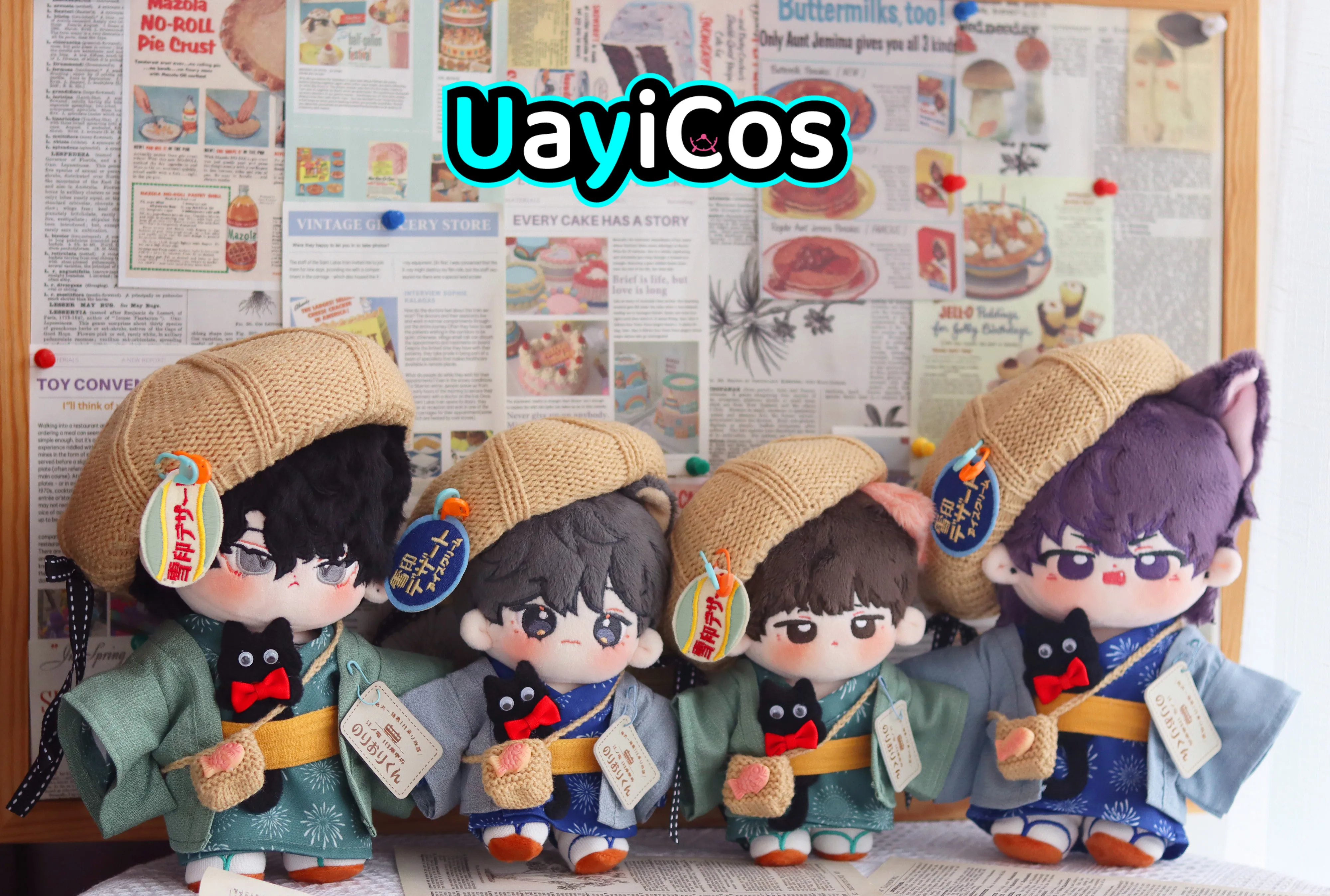 

Кавайное крутое модное кимоно, костюм хаори синего и зеленого цвета для плюшевых кукол 15 см 20 см, Одежда для кукол из хлопка, аниме аксессуары, игрушка