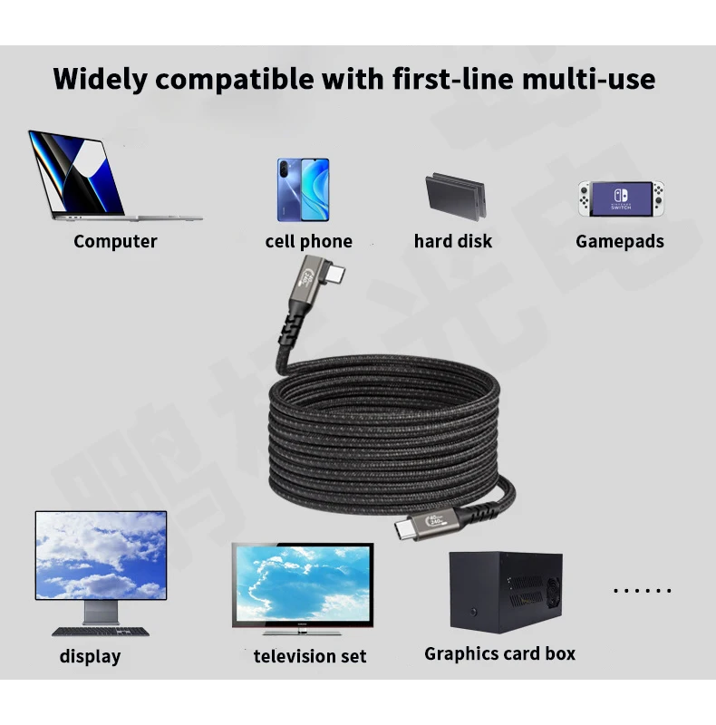USB4 Cable 40Gbps 240W For Thunderbolt 4 Type C Fast Charging Cable Thunderbolt3 USB C to C Data Transfer M.2 SSD Cable 8K