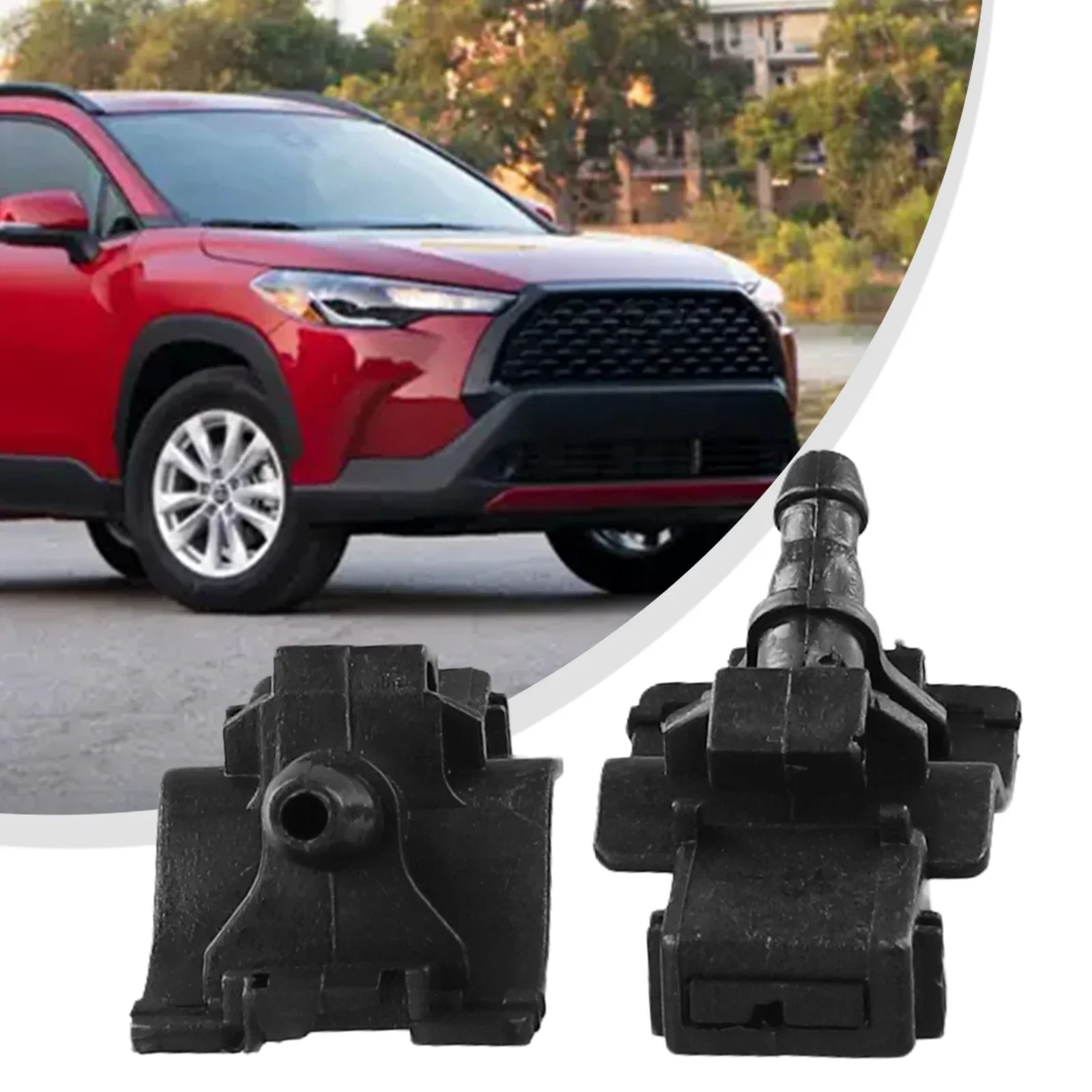 

2Pcs Water Spray Jet Nozzle Front Windshield ABS Washer Wiper Nozzle Sprayer 85381-12300 For Toyota For Camry Car Wear Parts