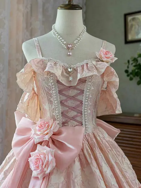 Japan Pink Lolita Wedding Floor-Length Dress Gorgeous Adult Formal Dress  Heavy Industry 2024 New - AliExpress