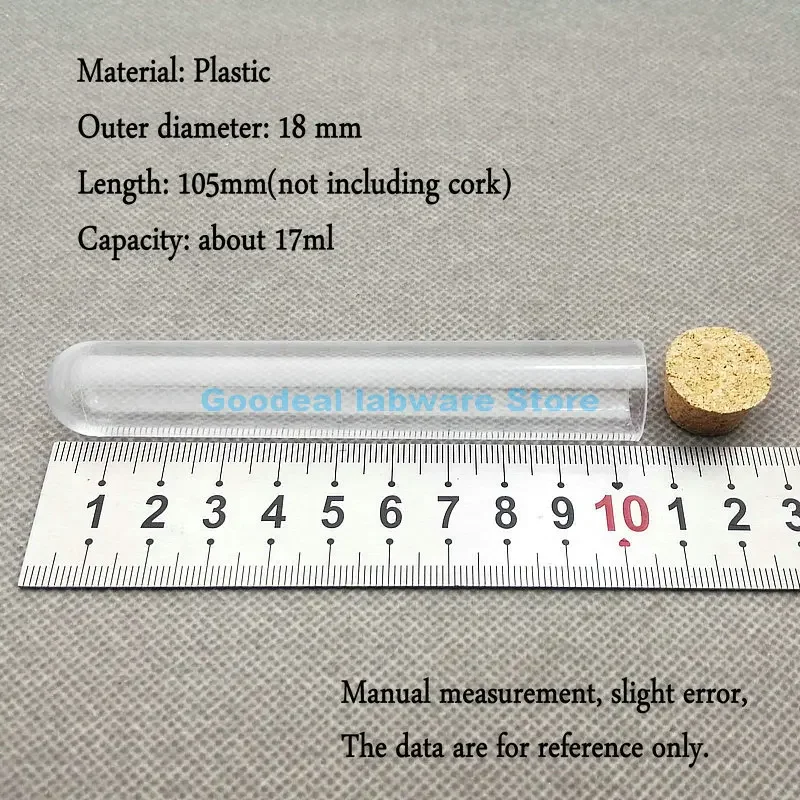 30pcs 50pcs 100pcs Lab 18x105mm Clear Plastic Test Tubes With Corks Stoppers Camellia candy vial wedding gift tube