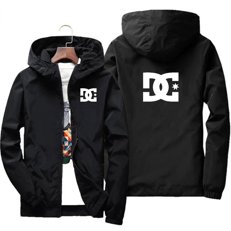

Men's DC Printed Hooded Jacket, Zippered Casual Sweater, Jacket, Sportswear, Men's Jacket, Large Size, Fashion Brand