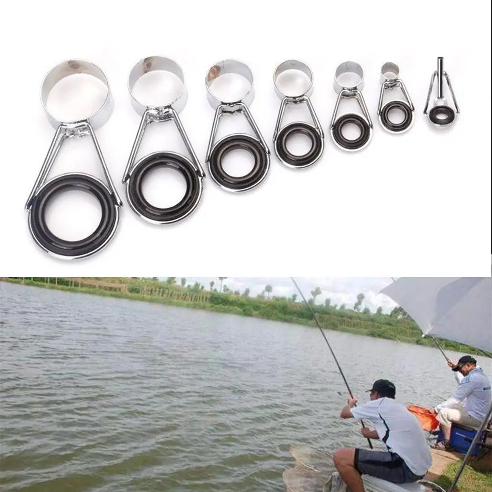 Fishing Rod Guide Tip Repair Kit – Set of 7 Line Ring Eye Guides