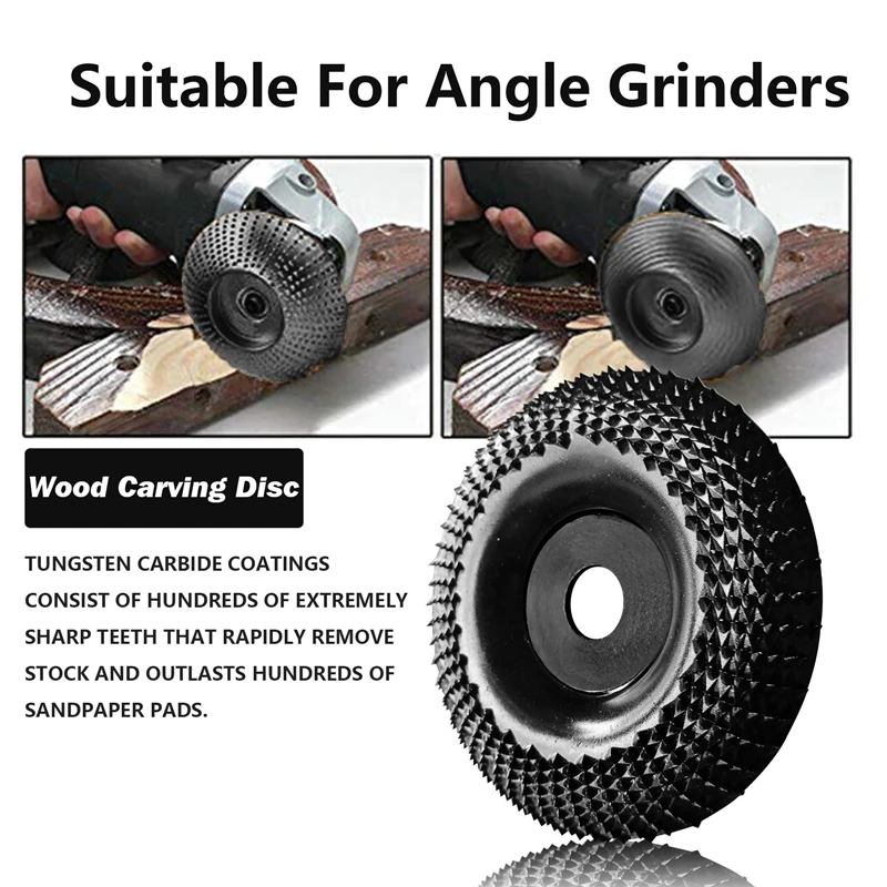 Grinding Wheel Round Angle Grinder Wood Carving Disc Woodworking Grinding Shaping Wheel Abrasive Rotary Tool for 16/22mm Bore Angle Grinders