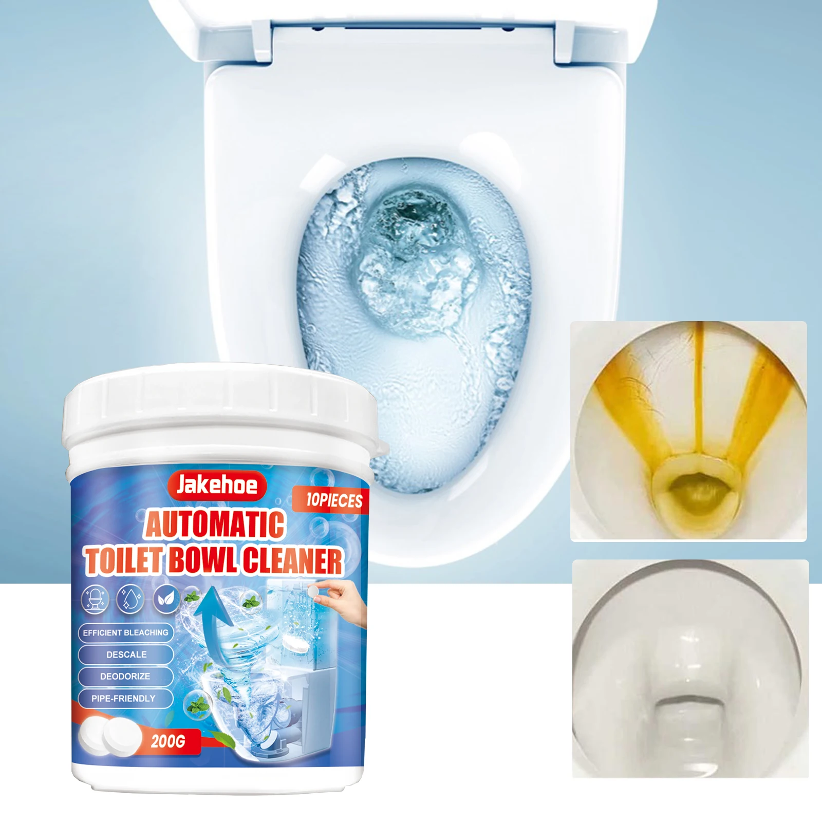 200/400/600g Toilet Cleaning Tablets Remove Stains/Odor Long-Lasting Freshness Fast Dissolving for Toilet Bowl/Seat