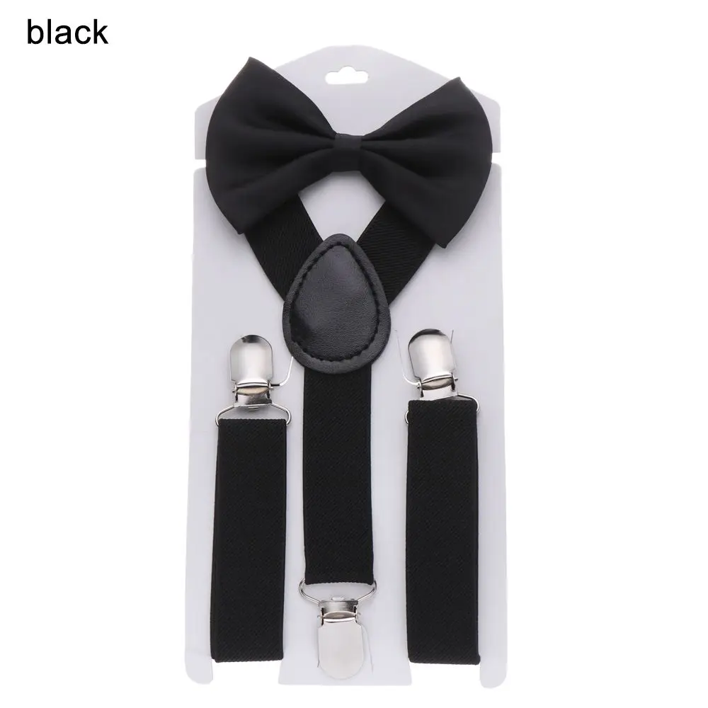 Boy's Black Y2.5cm Braces Suspenders 