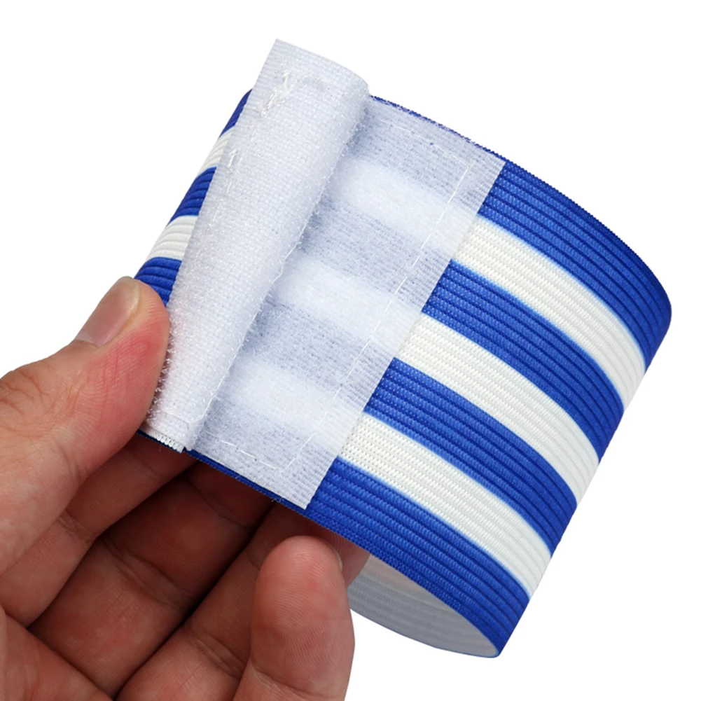 Soccer Player Captain Group Armband Adjustable Brazalete Capitan Band Breathable Stripe Arm Band Clear Icon for Football Captain