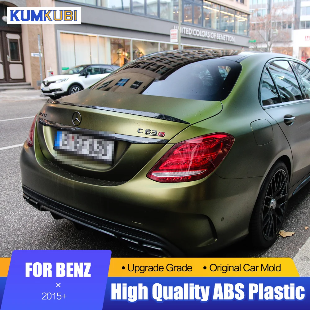 

Спойлер для Mercedes Benz W205 2015 + C180/C200/C230 C-class, глянцевый черный спойлер высокого качества, заднее крыло автомобиля, цветной задний спойлер