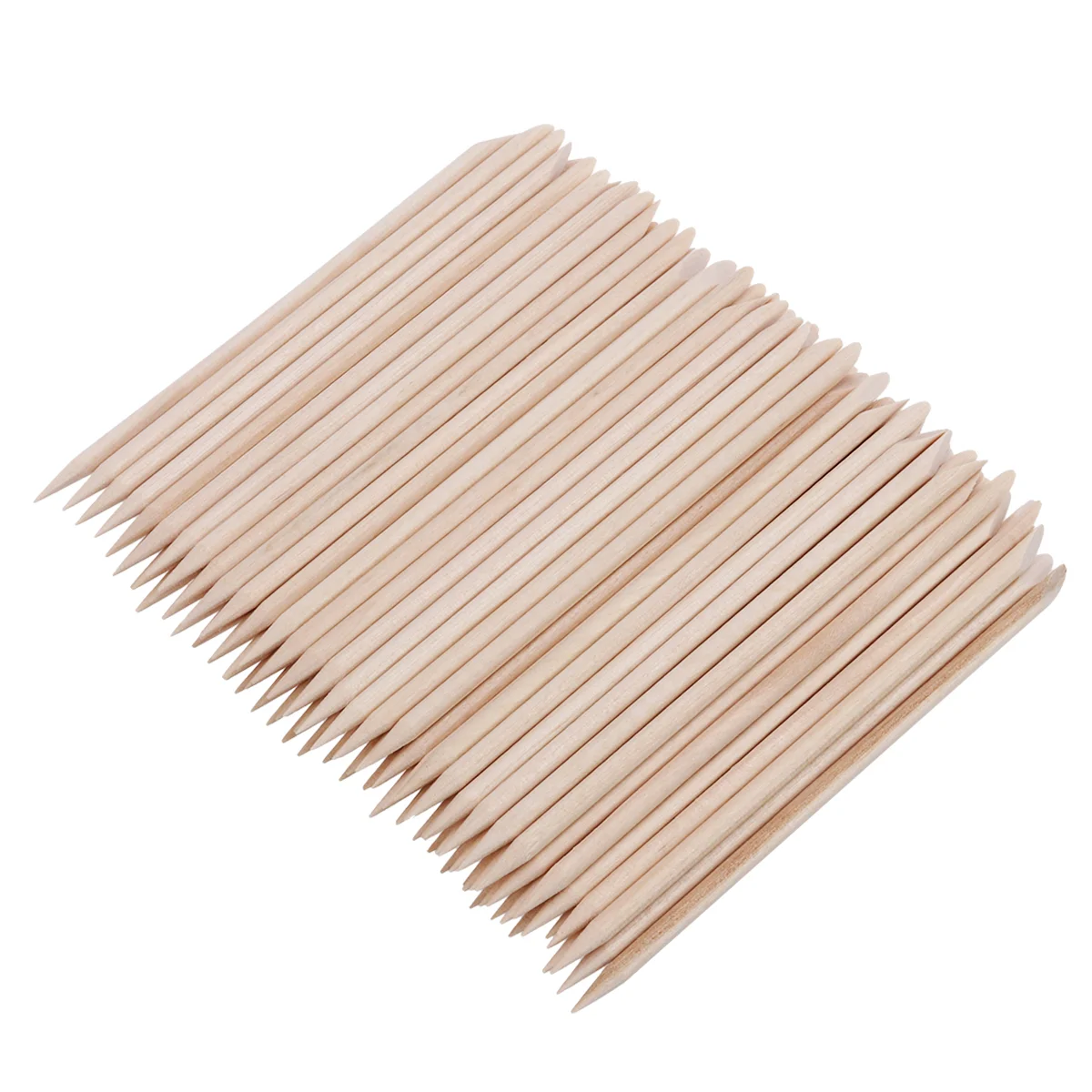 

100 Pcs Nailpolish Remover Orange Wood Stick Cutile Cuticle Pusher Fingernail for Nails Bamboo
