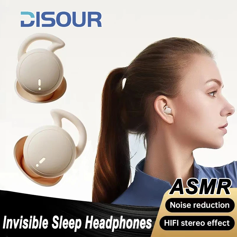 

ASMR Invisible Sleep Wireless Earphone Bluetooth 5.3 Mini Earbuds Waterproof Noise Cancelling Sound insulation Headset With Mic