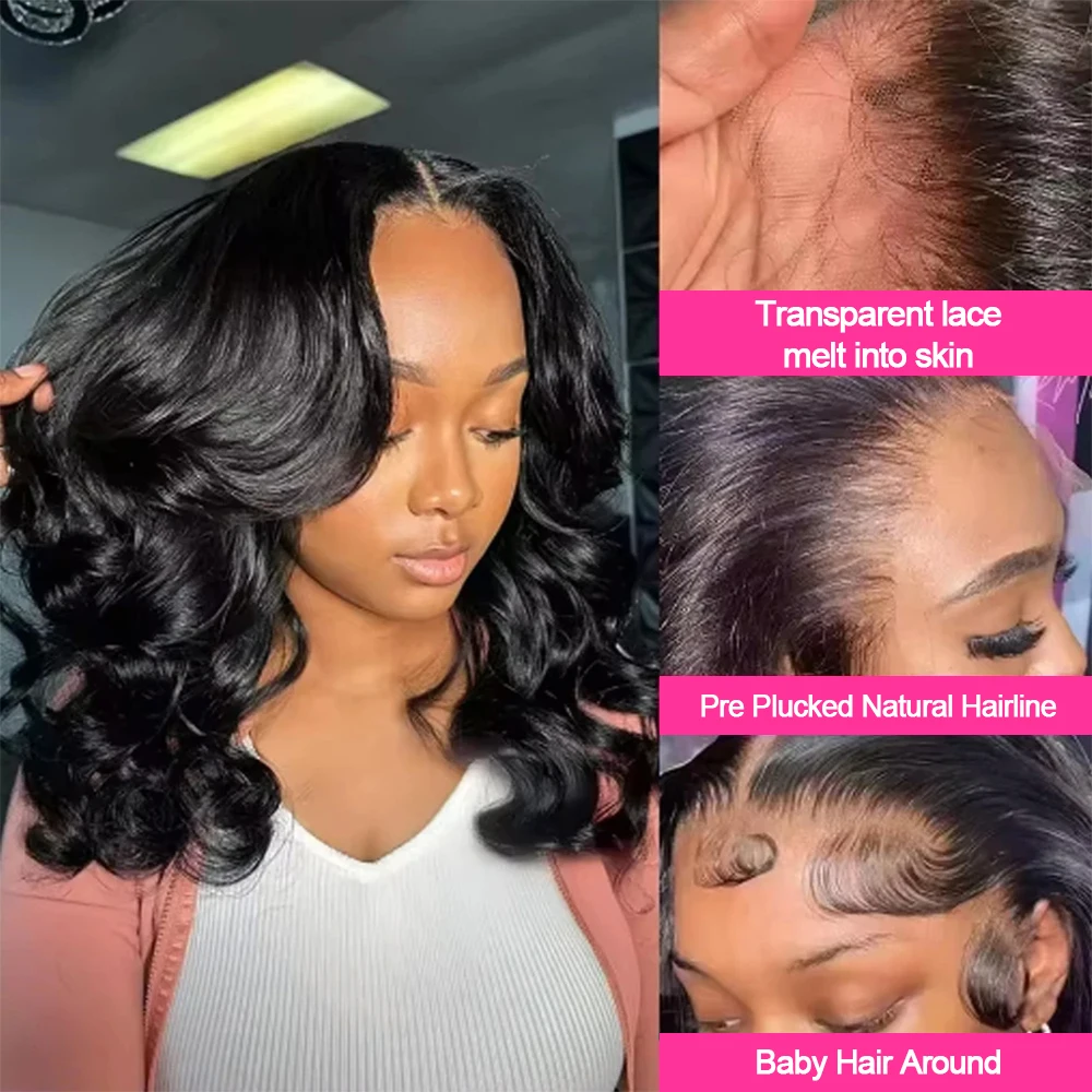 CEXXY Perruque Cheveux Humains 100% Perruque BOB Courte Perruque Raw Hair Sans Colle Perruque Bouclée Perruque Cheveux Humain Sans Colle 7×5 Perruque Lace Closure Perruque 13×6 13×4 Transparent Lace Perruque Femme