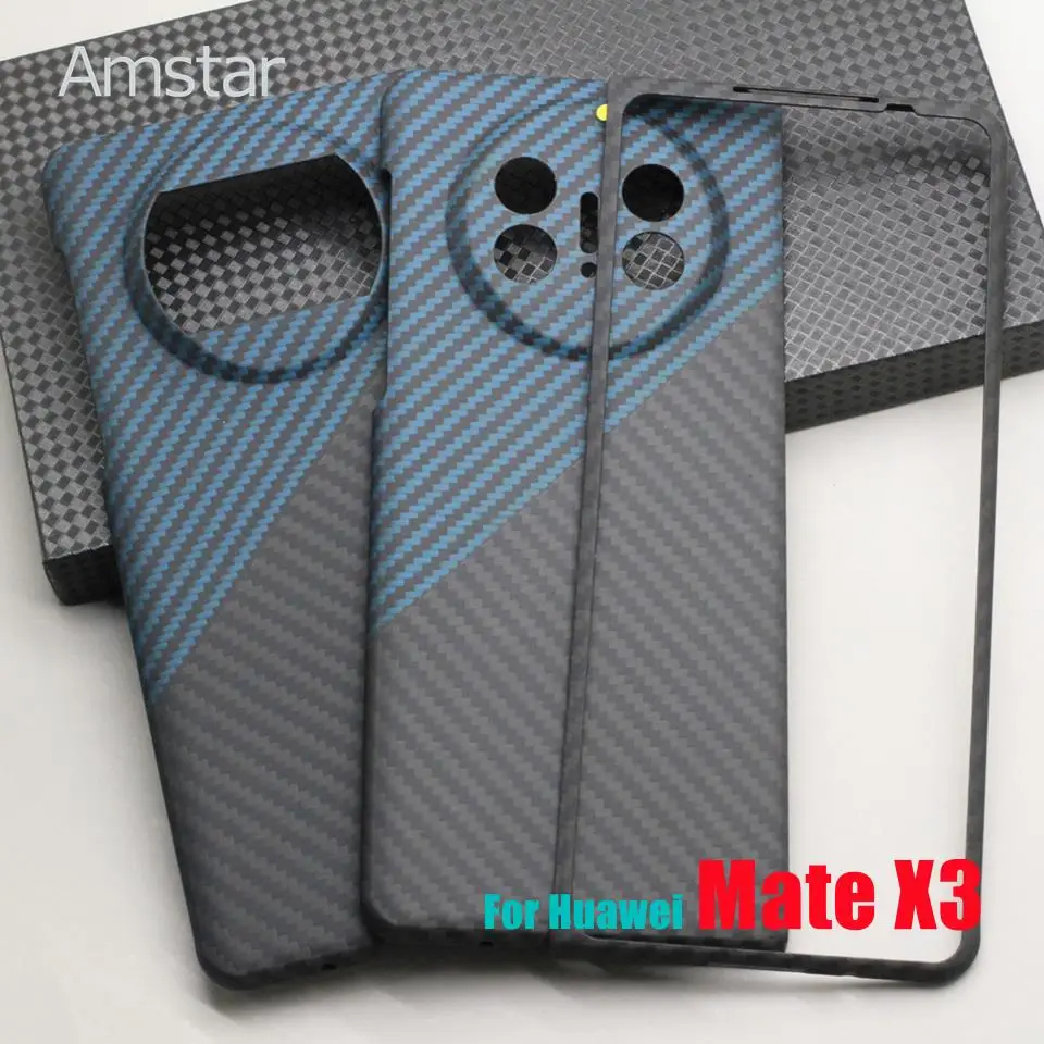 

Amstar Dual Color Carbon Fiber Fold Case for Huawei Mate X3 Premium Aramid Fiber Ultra-thin Anti-fingerprint Mate X3 Fold Cover